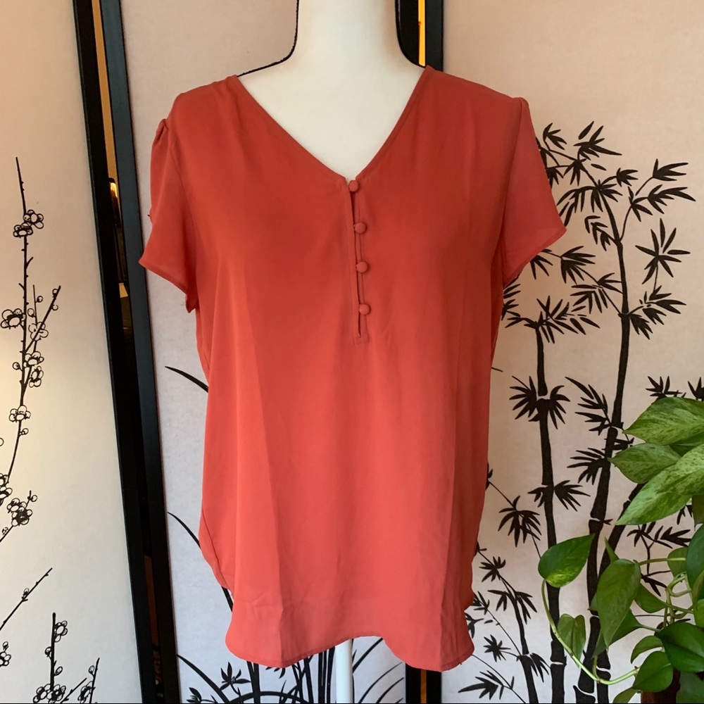 LOFT | Coral Blouse Size Medium